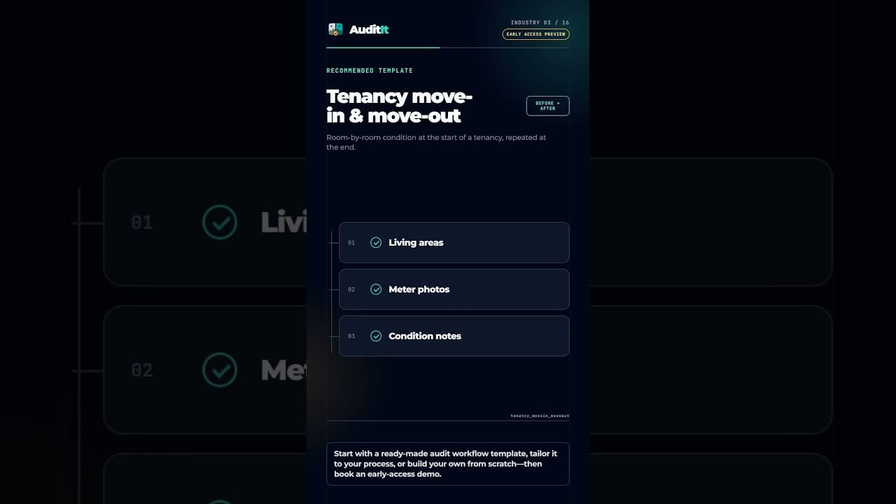 Video preview: Tenancy move-in and move-out audit workflow