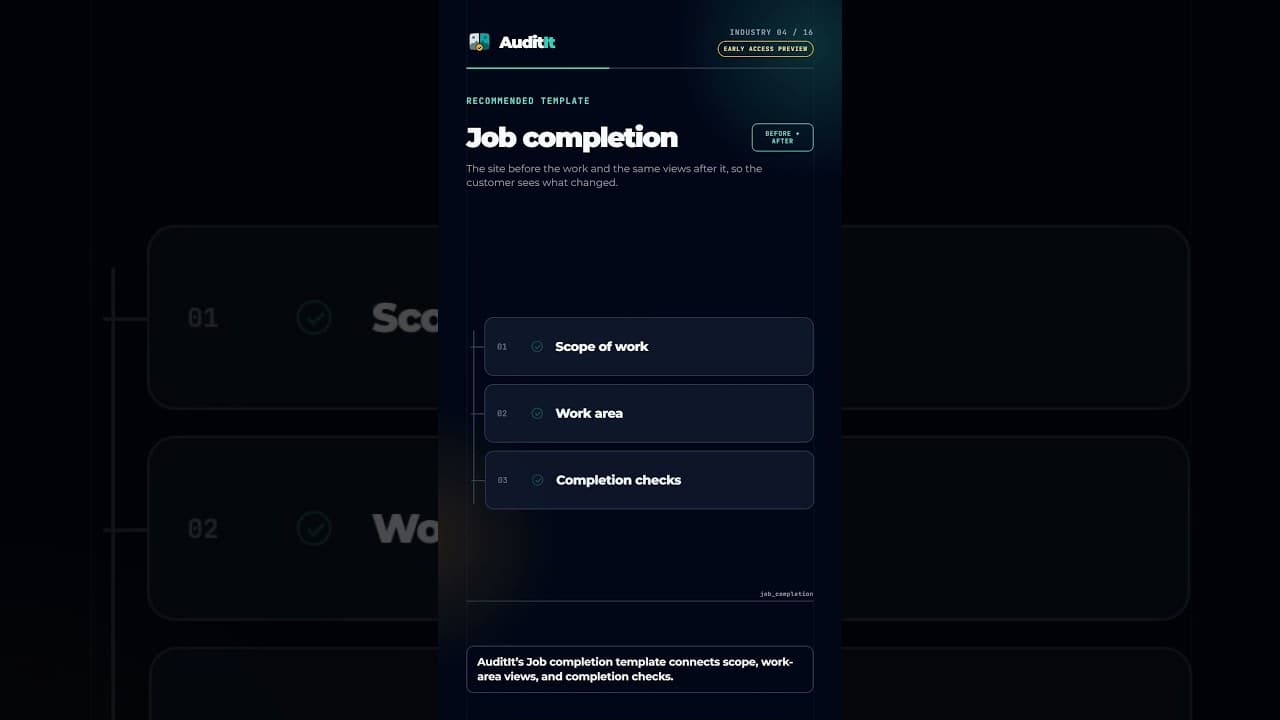 Video preview: Construction job completion audit workflow