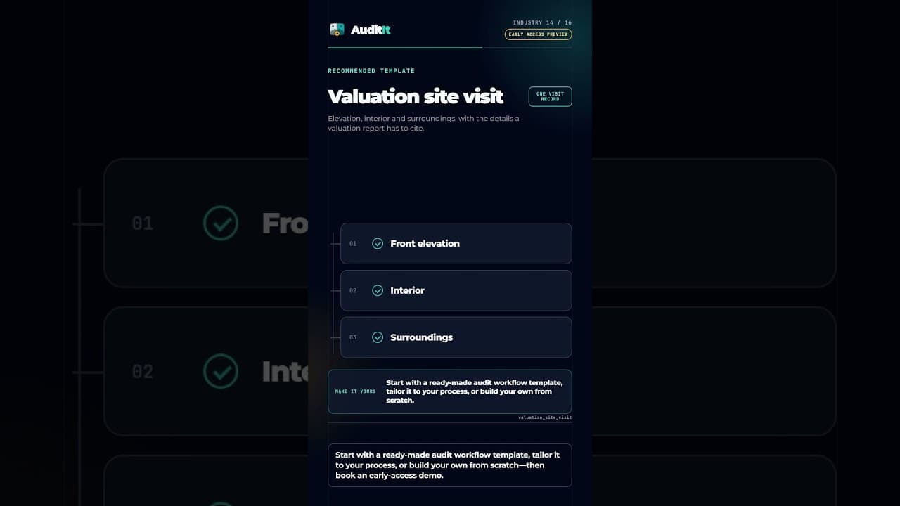 Video preview: Valuation site visit audit workflow