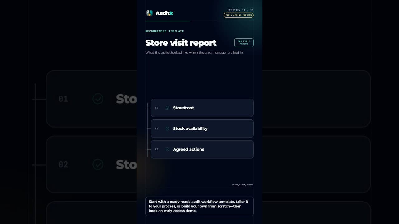 Video preview: Retail store visit audit workflow