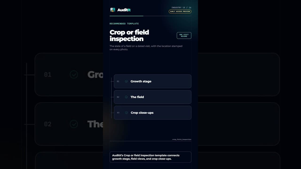 Video preview: Crop and field inspection audit workflow
