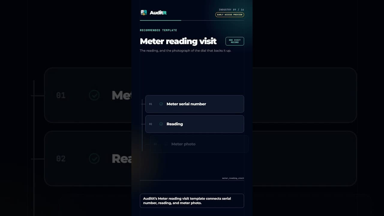 Video preview: Meter reading visit audit workflow